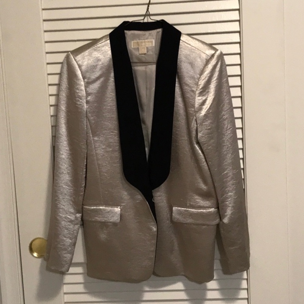 Preowned Michael Kors silk like tuxedo blazer jacket - 10 - looks new!